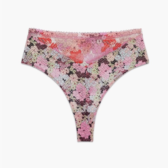 Savage X Fenty Heavy Pink Penthouse Suite High Waist Thong with Pink Thigh Highs - Picture 5 of 11